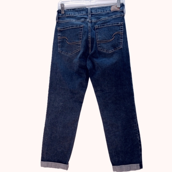 Levi Signature Jean Boyfriend Low Rise Straight Western W4 27x24 Dark Wash Blue - Picture 2 of 11